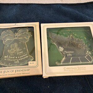 Acrylic Hallmark Vintage Ornaments Christmas Sleigh Bell